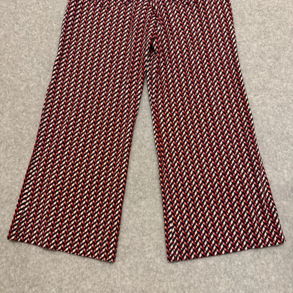 Cabi Women Red Culotte Geometric Print Wide Leg Ponte‎ Pants Small Palazzo
